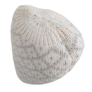 Auth NWOT Gucci White Gray Knit Wool Beanie Skull Cap Snow Hat Women’s US Small